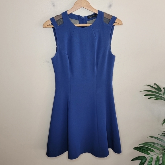 Rag & Bone | Ruby Fit & Flare Dress with Black Mesh Back Size 2 - Picture 1 of 5